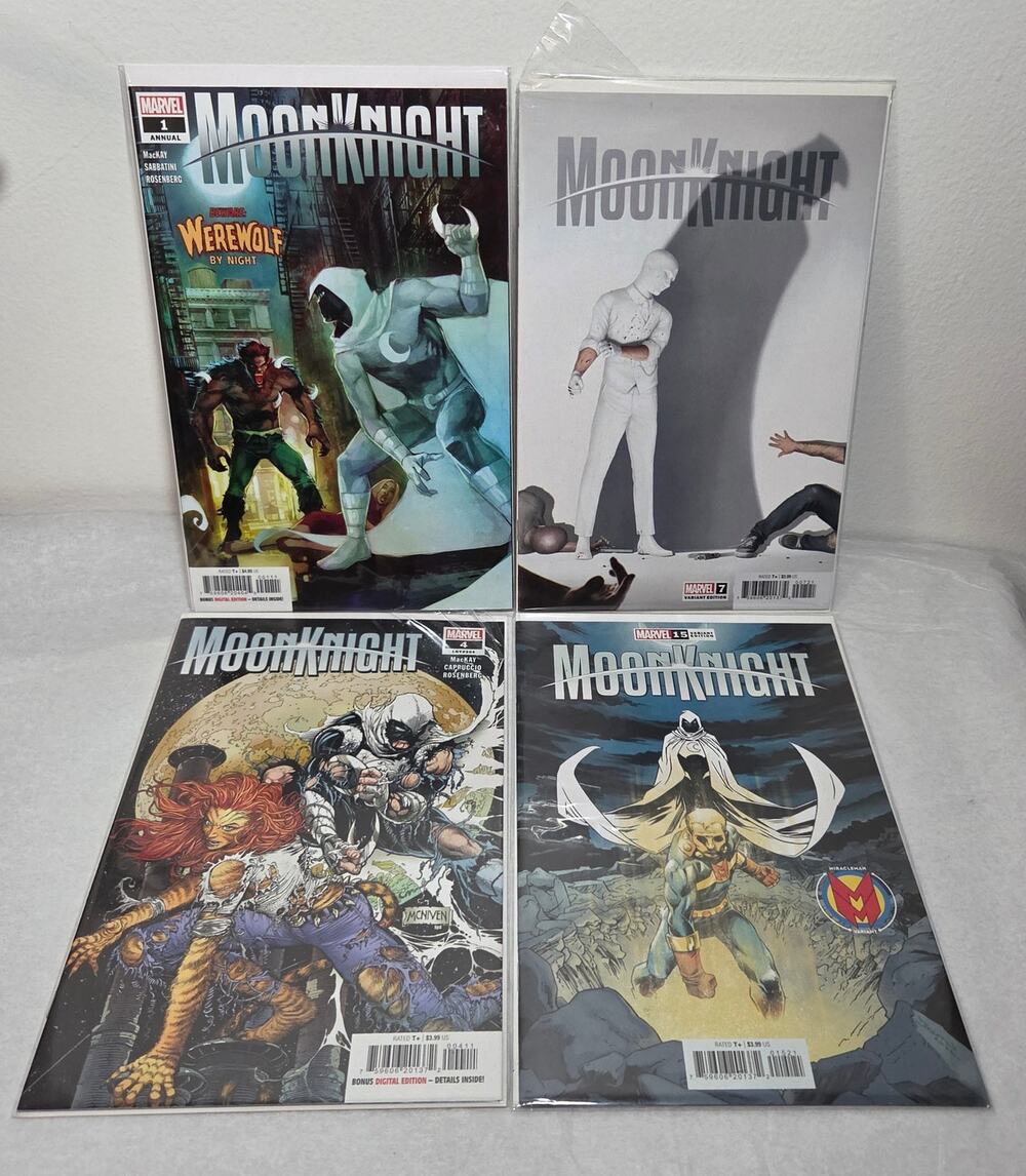 Marvel Moon Knight Comic Books Lot Of 4 Variant, Annual #1, 4, 7, 15 NM
